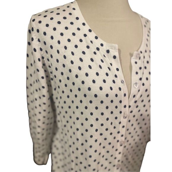 Laura Scott Lightweight White with Black Polka Dots Long Sleeve 100% Cotton Card - Picture 5 of 9